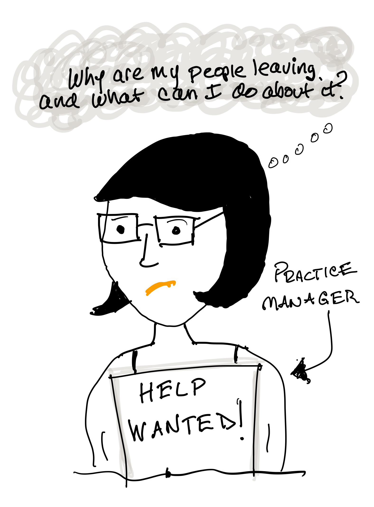 Sabadoodle graphic: why are my people leaving and what can I do about it. Vet Practice Manager